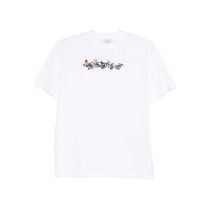 OFF-WHITE Floral Logo Cotton T-Shirt Women WHITE T-Shirts & Tops